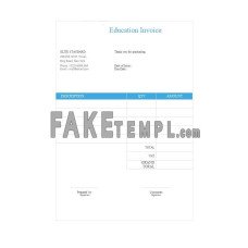 Free Education fake Invoice Word and PDF template