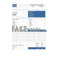 Free Estimate fake Invoice Word and PDF template