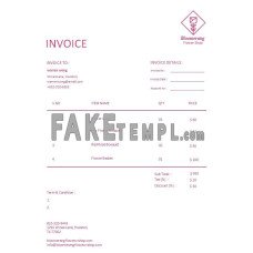 Free Florist fake Invoice Word and PDF template