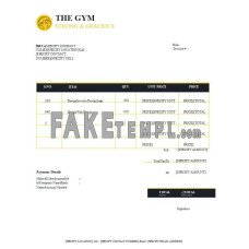 Free Gym fake Invoice Word and PDF template