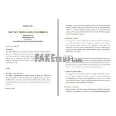 Free fake Invoice Terms And Conditions Word and PDF template