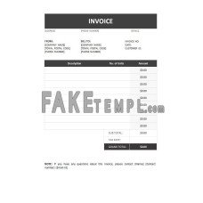 Free fake Invoice Word and PDF template