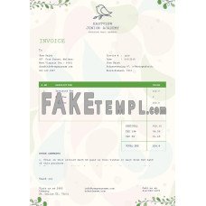 Free Kindergarten fake Invoice Word and PDF template