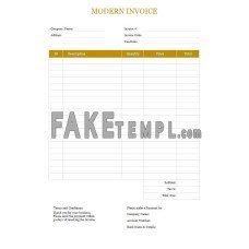 Free Modern fake Invoice Word and PDF template