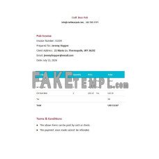 Free Pub fake Invoice Word and PDF template