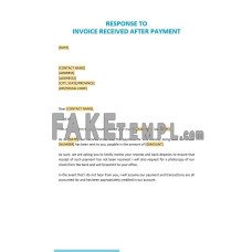 Free Response to fake Invoice Received after Payment Word and PDF template