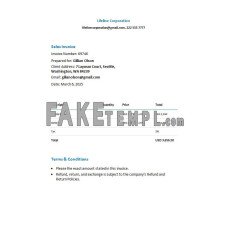 Free Sales fake Invoice Word and PDF template