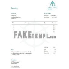 Free Shipping fake Invoice Word and PDF template