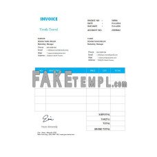 Free Simple fake Invoice Format Word and PDF template