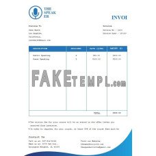 Free Speaker fake Invoice Word and PDF template