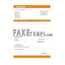 Free Standard fake Invoice Word and PDF template