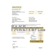 Free Teaching fake Invoice Word and PDF template