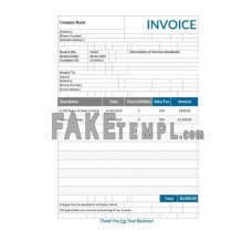 Freelance writer fake Invoice Word and PDF template