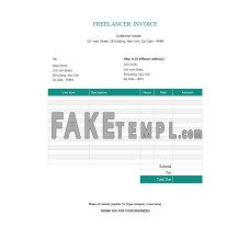 Freelancer fake Invoice Word and PDF template