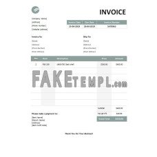 Furniture fake Invoice Word and PDF template