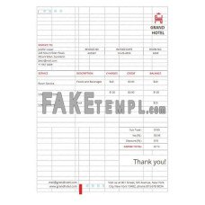 Grand Hotel fake Invoice Word and PDF template