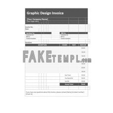 Graphic design fake Invoice Word and PDF template