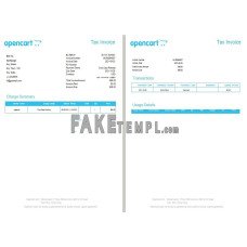 Hong Kong OpenCart tax fake Invoice Word and PDF template