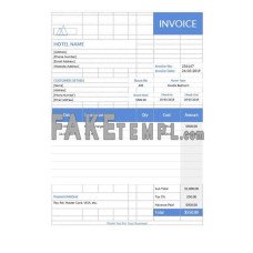 Hotel stay fake Invoice Word and PDF template