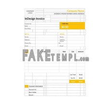 Indesign fake Invoice Word and PDF template