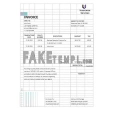 Insurance Agency fake Invoice Word and PDF template