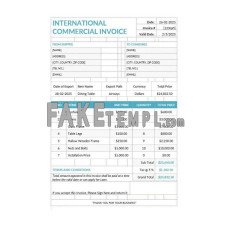 International Commercial fake Invoice Word and PDF template