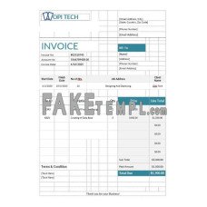 Job fake Invoice Word and PDF template