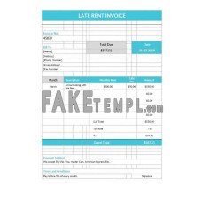 Late rent fake Invoice Word and PDF template