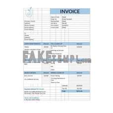 Lawn Care fake Invoice Word and PDF template