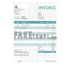 Legal consulting fake Invoice Word and PDF template