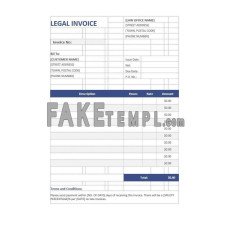 Legal fake Invoice Word and PDF template