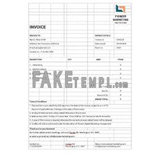 Marketing Agency fake Invoice Word and PDF template