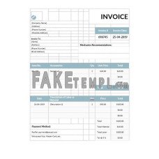 Mechanic fake Invoice Word and PDF template