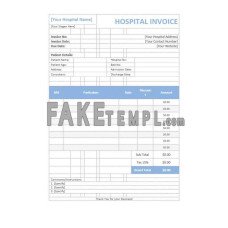 Medical fake Invoice Word and PDF template