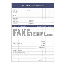 Modern Sales fake Invoice Word and PDF template