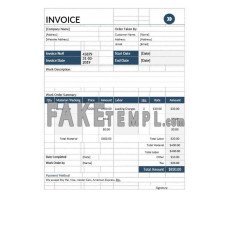 Moving company fake Invoice Word and PDF template