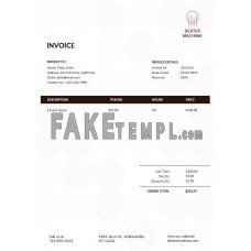 Music Band fake Invoice Word and PDF template