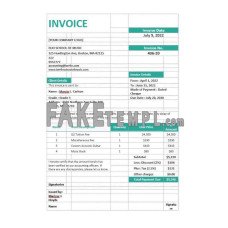 Music School fake Invoice Word and PDF template