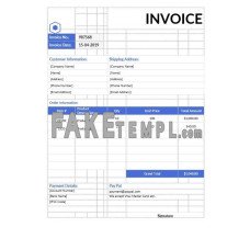 Non Tax fake Invoice Word and PDF template