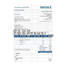 Nursing School fake Invoice Word and PDF template