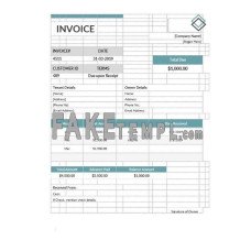 Office Rent fake Invoice Format Word and PDF template