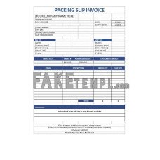 Packaging Slip fake Invoice Word and PDF template