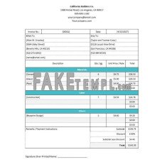 Professional Construction fake Invoice Word and PDF template