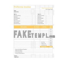 Proforma fake Invoice Word and PDF template