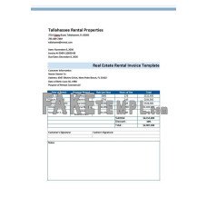 Real Estate Rental fake Invoice Word and PDF template