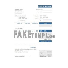 Rental fake Invoice Word and PDF template