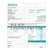 Residential Cleaning fake Invoice Word and PDF template