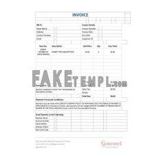 Restaurant Blank fake Invoice Word and PDF template