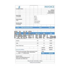 Roofing Estimate fake Invoice Word and PDF template