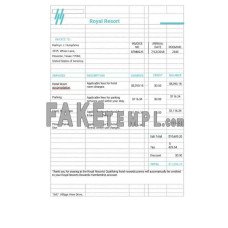 Royal Resort fake Invoice Word and PDF template